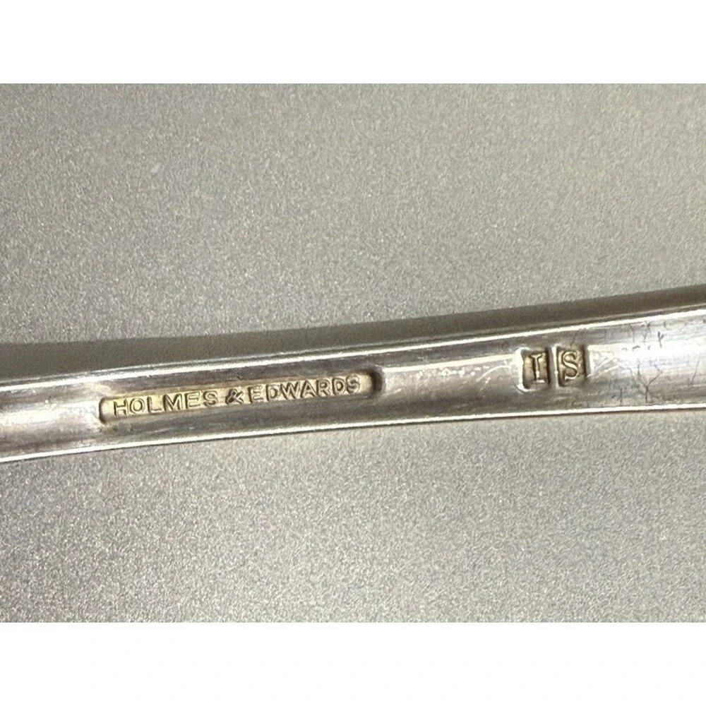 Holmes & Edwards IS‎ Romance Slotted Serving Spoon Vintage Silverplate USA Made